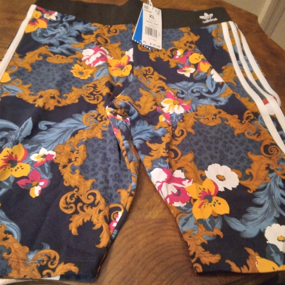 Adidas Originals Women's Printed High Waist Shorts - Picture 2 of 3